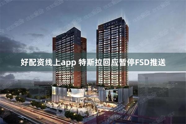 好配资线上app 特斯拉回应暂停FSD推送