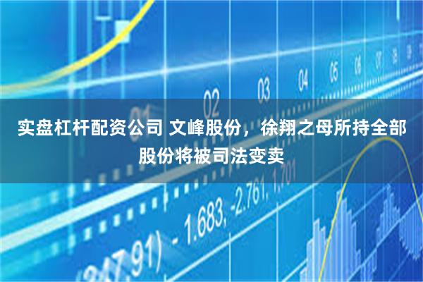 实盘杠杆配资公司 文峰股份，徐翔之母所持全部股份将被司法变卖