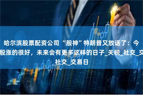 哈尔滨股票配资公司 “股神”特朗普又放话了：今天美股涨的很好，未来会有更多这样的日子_关税_社交_交易日